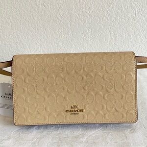 Coach Anna Foldover Gold Crossbody Bag
